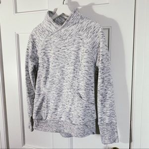 Gray and White Athletic Hoodie